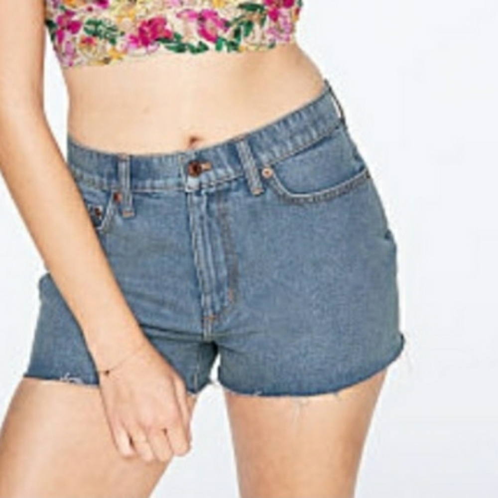 PINK HIGH WAIST DENIM SHORTs